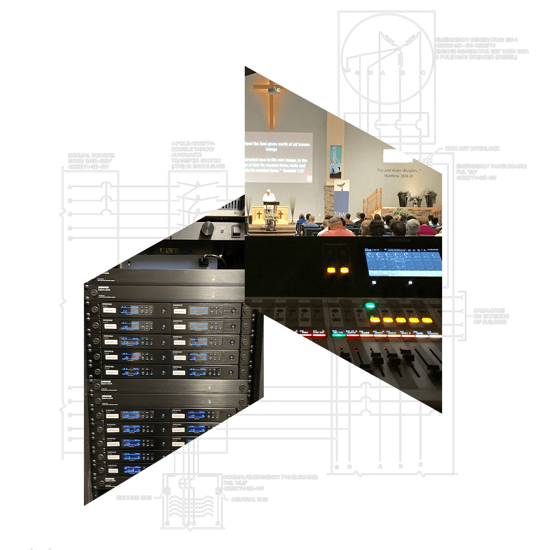 AV blueprint on dark